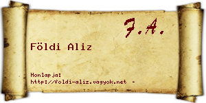 Földi Aliz névjegykártya
